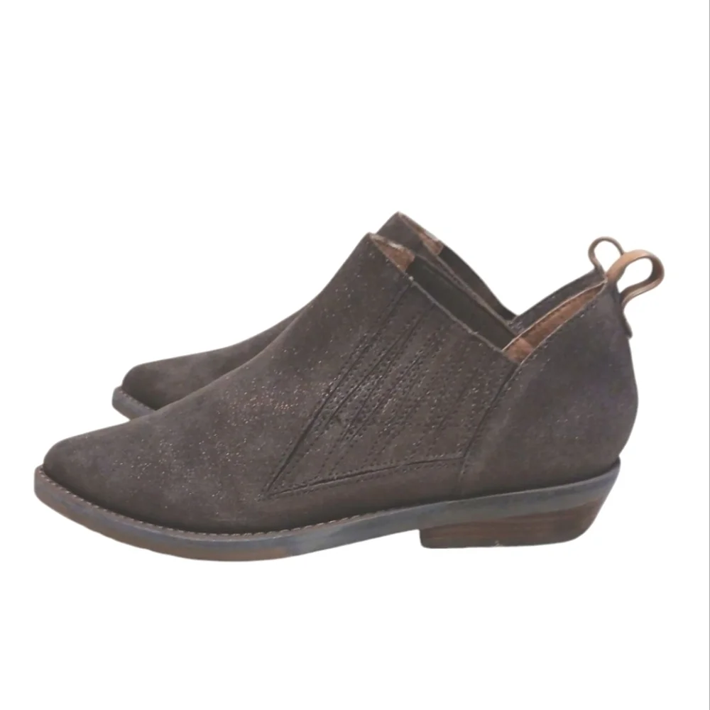 NEW Gentle Soles Metallic Brown Ankle Boots Womens Slip-on Brown Booties Sze 7 M